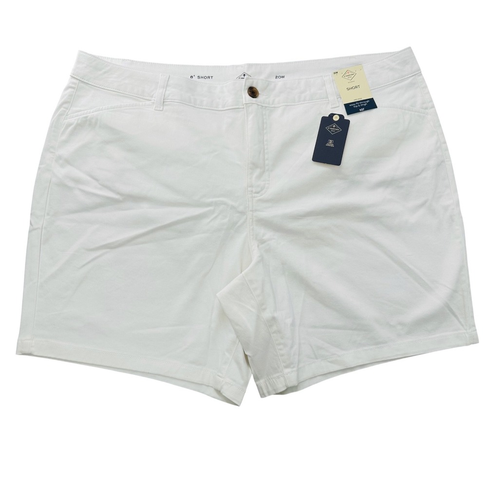 St. John's Bay Bermuda Shorts White Secretly Slender 8" Mid-Rise Women's 20W NWT